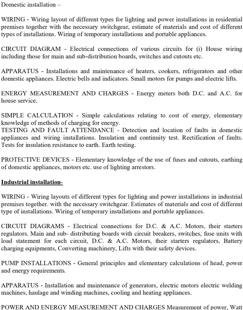 ncl assistant foreman electrical syllabus