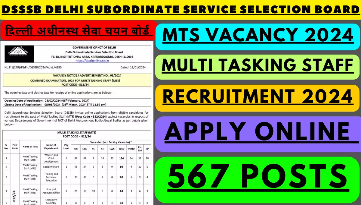 dsssb mts vacancy 2024 free job alert